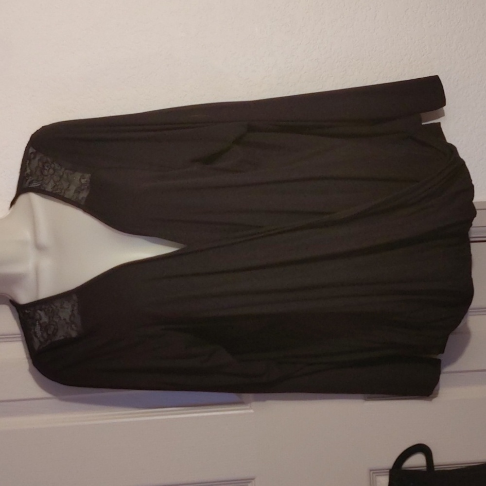 Torrid top with black lace, long sleeve, size 1